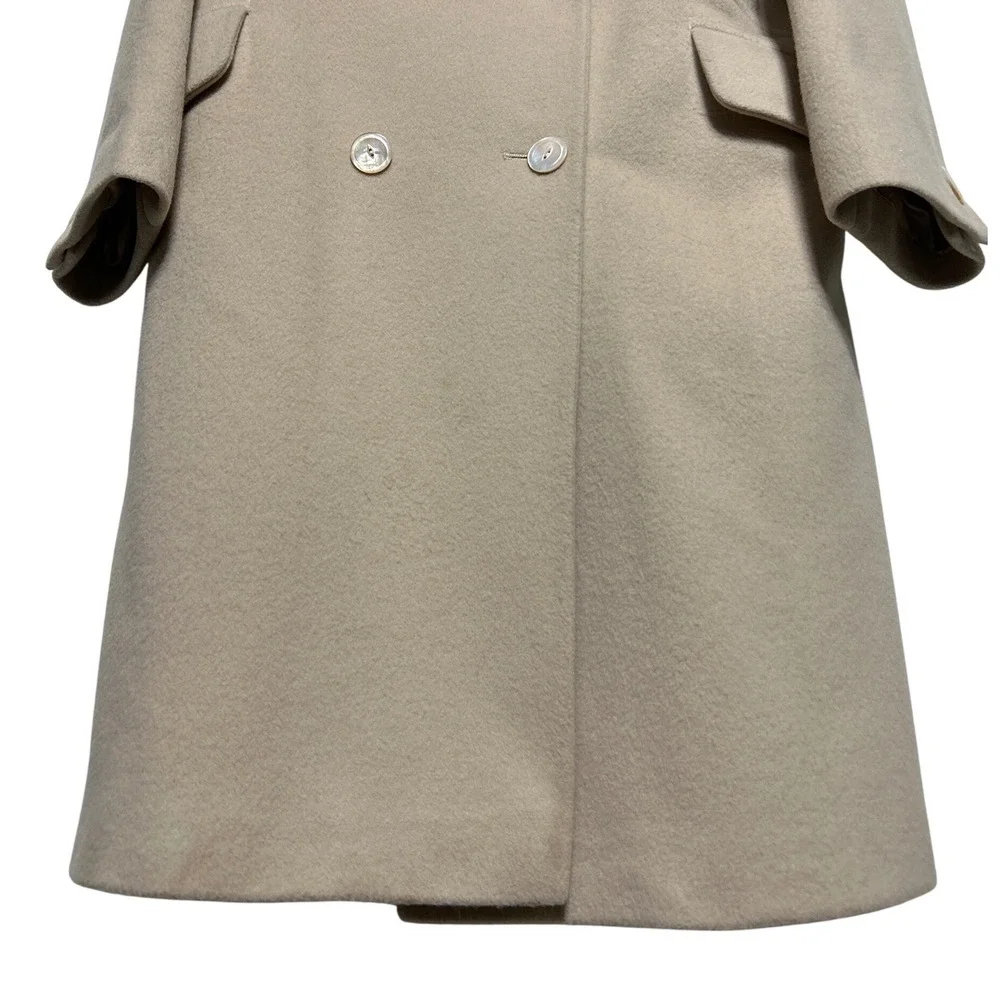 VTG Arnold Scaasi Merino Wool Coat Beige Women's VTG Size 12  (current Sz 8) EUC